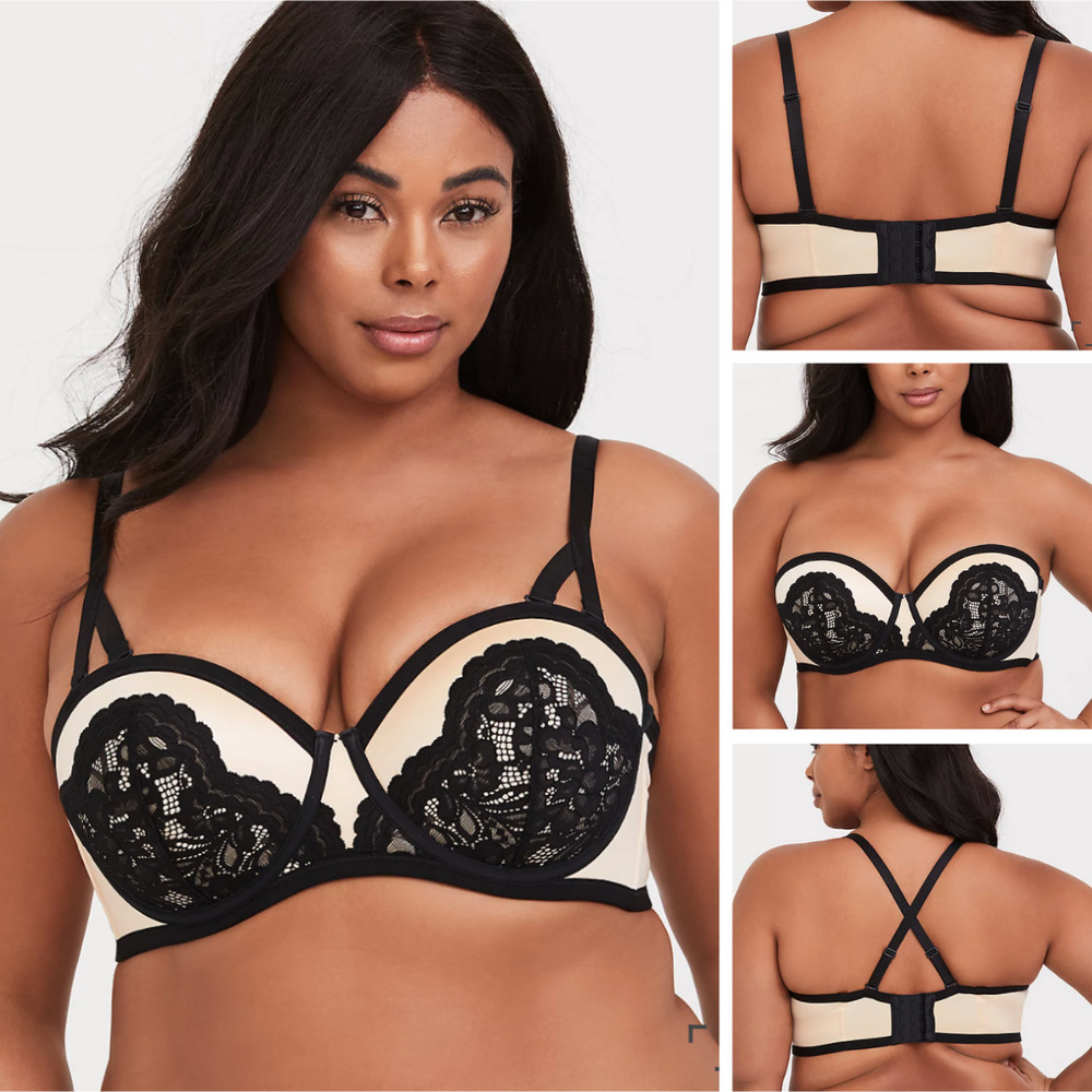 Torrid Lace Strappy Push Up Strapless Bra Size 50C
